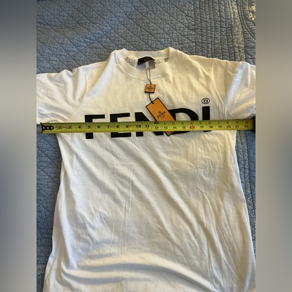 FENDI Vintage Big Logo Short Sleeve Tee Top New w Tags GB Size 12 Small (?) - Picture 12 of 16